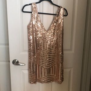 Gold sequin dress